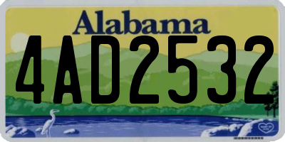 AL license plate 4AD2532