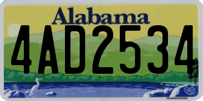 AL license plate 4AD2534