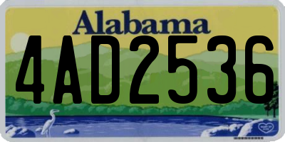AL license plate 4AD2536