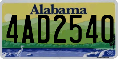 AL license plate 4AD2540