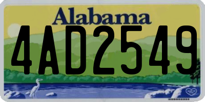 AL license plate 4AD2549