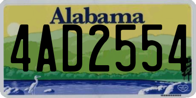 AL license plate 4AD2554