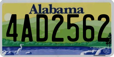 AL license plate 4AD2562