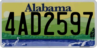 AL license plate 4AD2597