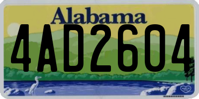 AL license plate 4AD2604