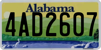 AL license plate 4AD2607