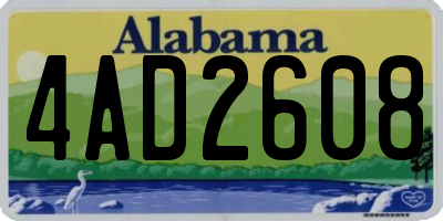 AL license plate 4AD2608
