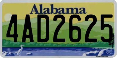 AL license plate 4AD2625