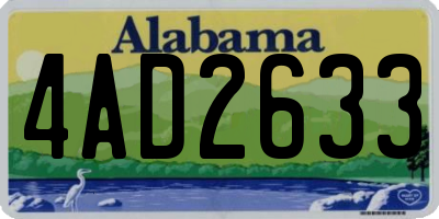 AL license plate 4AD2633