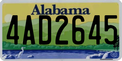 AL license plate 4AD2645