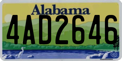 AL license plate 4AD2646
