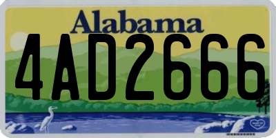 AL license plate 4AD2666