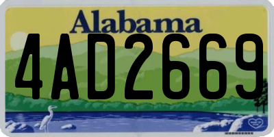 AL license plate 4AD2669