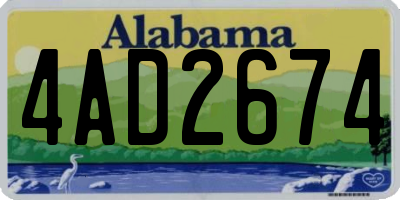 AL license plate 4AD2674