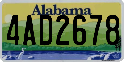 AL license plate 4AD2678