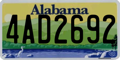 AL license plate 4AD2692