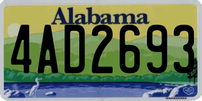 AL license plate 4AD2693
