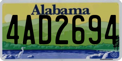 AL license plate 4AD2694