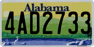 AL license plate 4AD2733