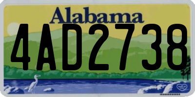 AL license plate 4AD2738