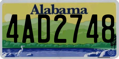 AL license plate 4AD2748