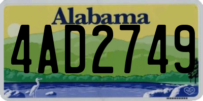 AL license plate 4AD2749