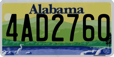 AL license plate 4AD2760