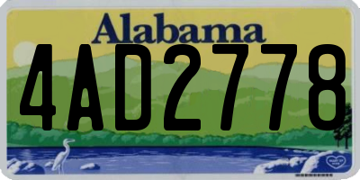 AL license plate 4AD2778