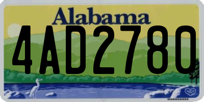 AL license plate 4AD2780
