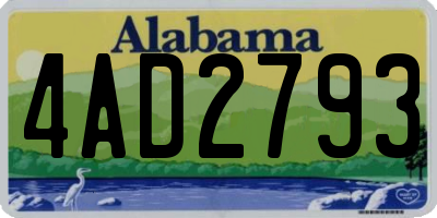 AL license plate 4AD2793