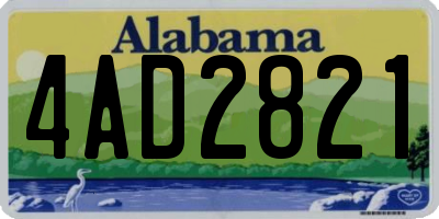 AL license plate 4AD2821