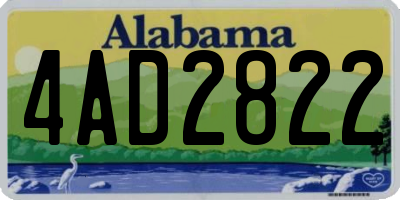 AL license plate 4AD2822