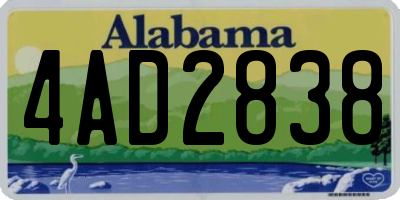 AL license plate 4AD2838