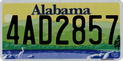 AL license plate 4AD2857