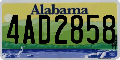 AL license plate 4AD2858