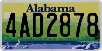 AL license plate 4AD2878
