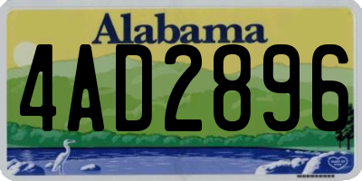 AL license plate 4AD2896