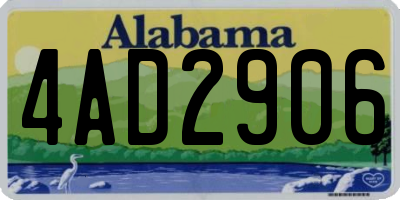 AL license plate 4AD2906