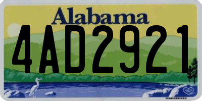 AL license plate 4AD2921