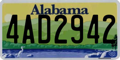 AL license plate 4AD2942