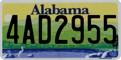 AL license plate 4AD2955