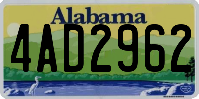AL license plate 4AD2962