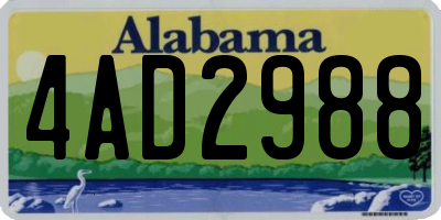 AL license plate 4AD2988