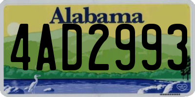 AL license plate 4AD2993