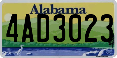 AL license plate 4AD3023