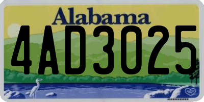 AL license plate 4AD3025