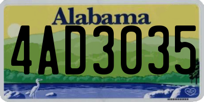 AL license plate 4AD3035
