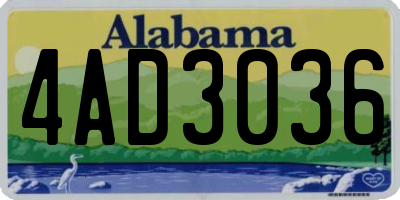 AL license plate 4AD3036