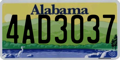 AL license plate 4AD3037
