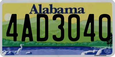 AL license plate 4AD3040